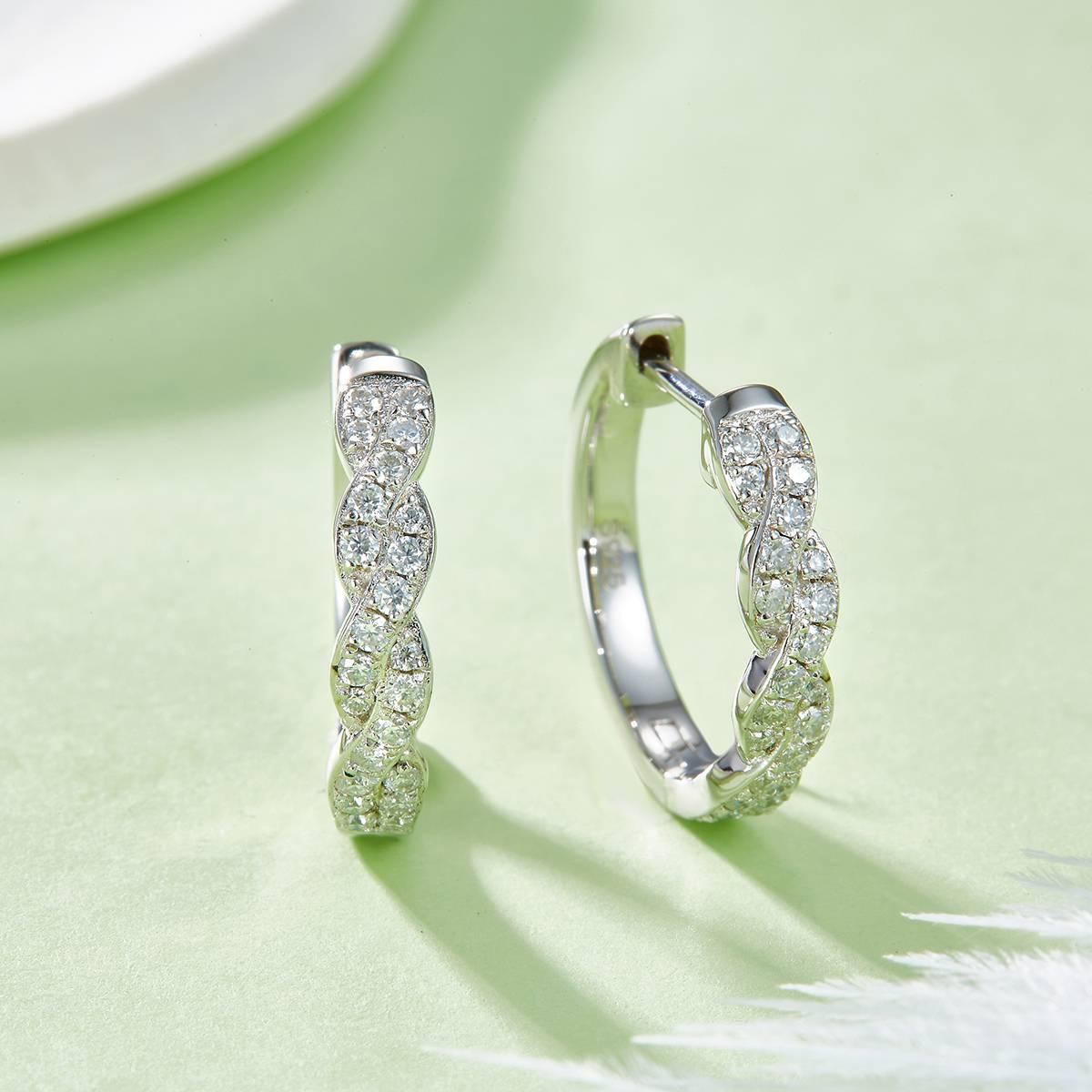 Earrings S925 Silver Moissanite Grade D 0.41CT
